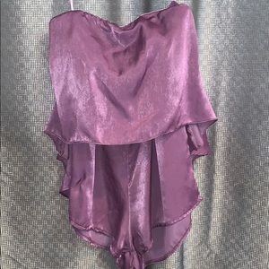 Purple Strapless Romper